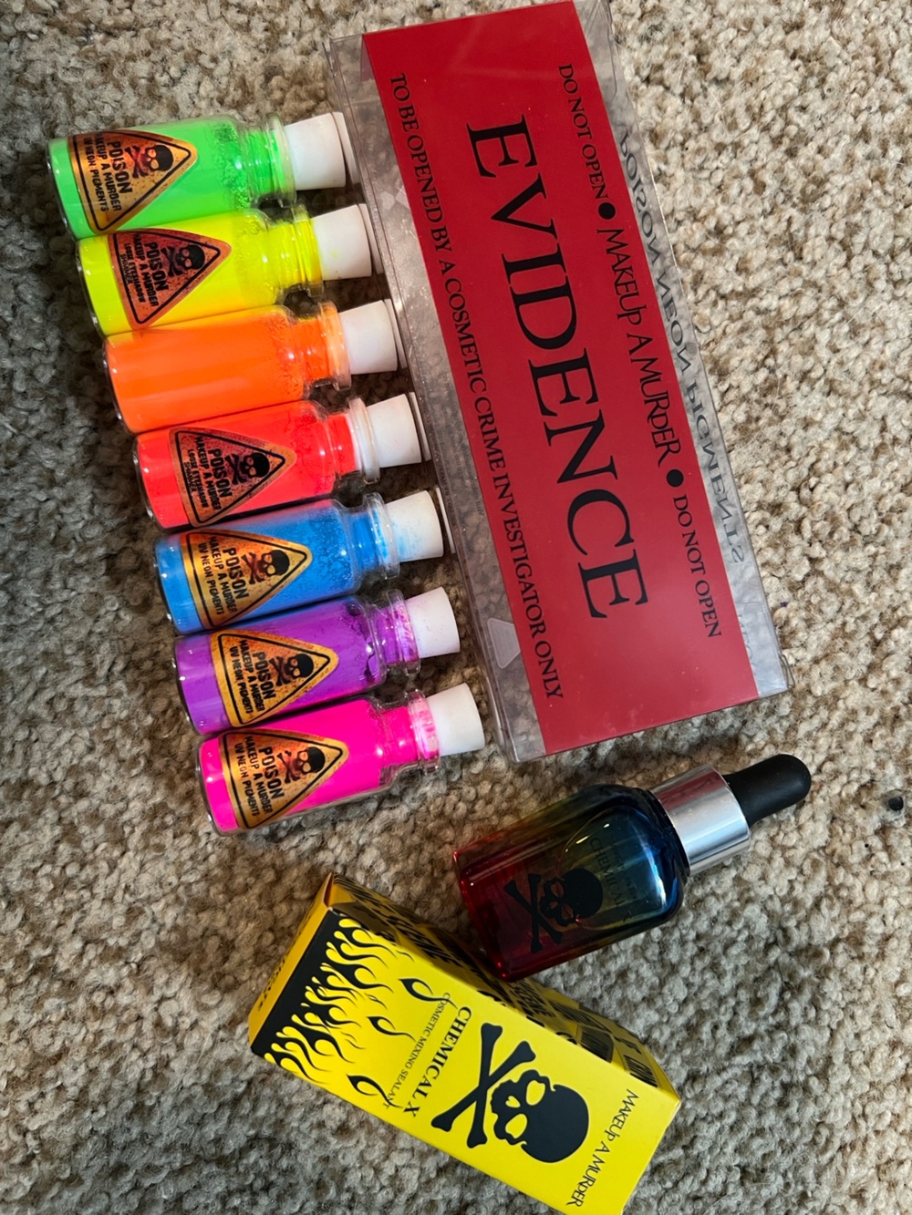 ☠️ MAKEUP A MURDER Poison Neon Pigments Chemical X Cosmetic Mixing Sealant BNIB